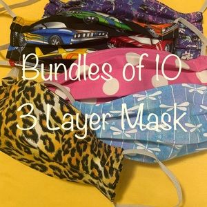 BUNDLE OF 10 FACE MASK NEW PRINTS ADDED today04/14